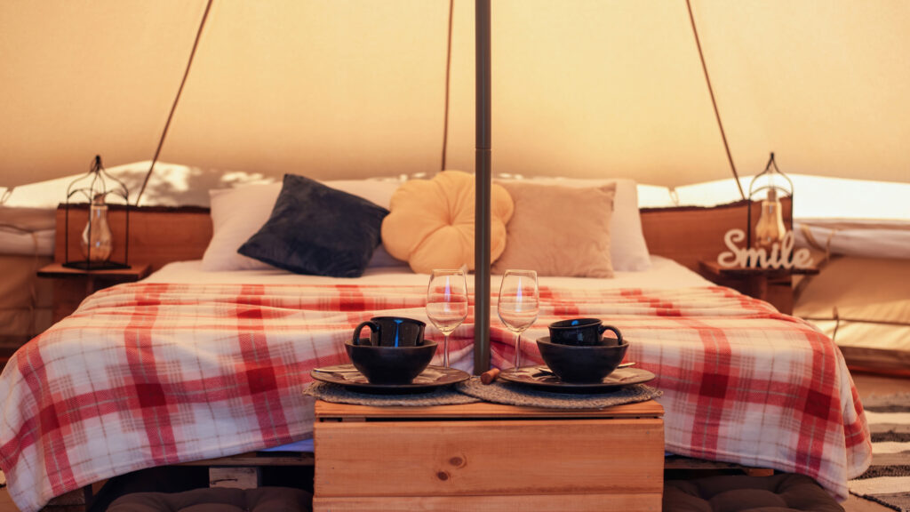 interior de un glamping